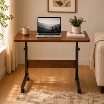 Height Adjustable Wooden Bedside Table